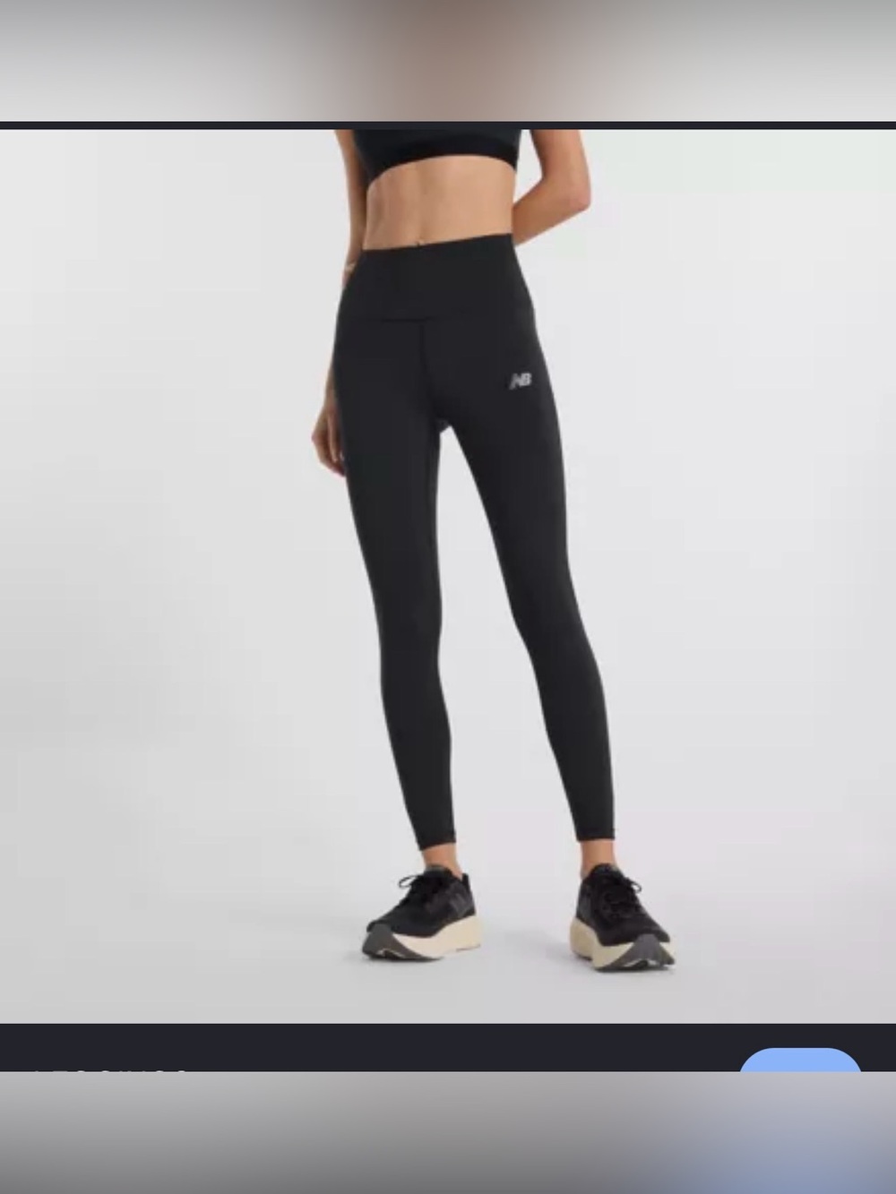 New Balance Black High-Waist Performance Leggings with Subtle Logo